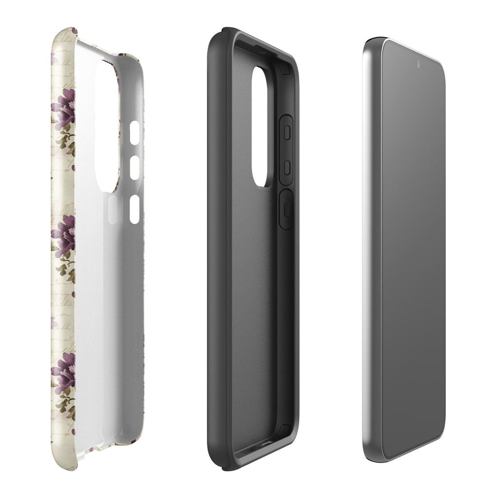 Vintage Floral Damask Tough Case for Samsung Galaxy S23 Plus – Dual Layer Protective Phone Case (Glossy or Matte)