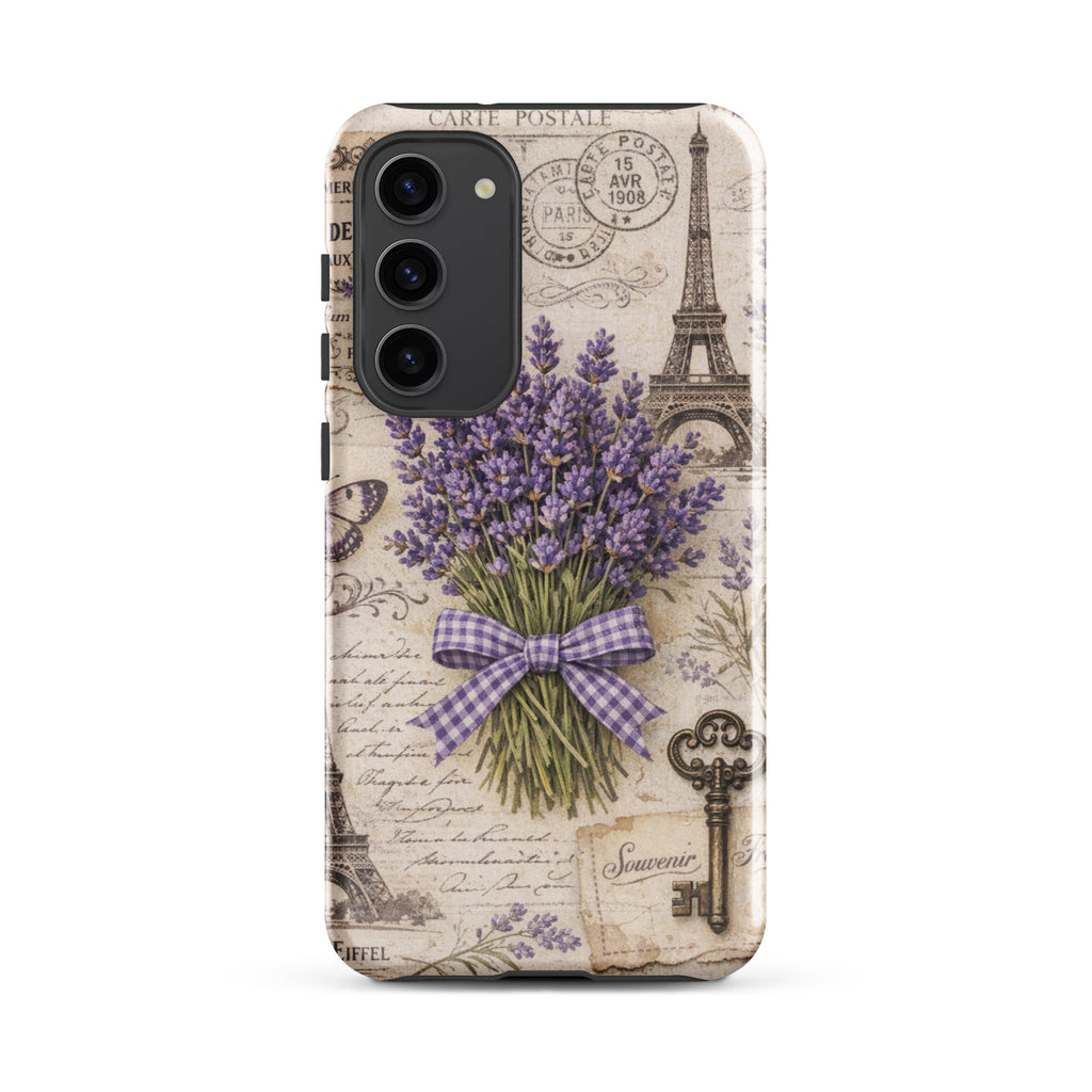 Vintage Paris Lavender Tough Case for Samsung Galaxy S23 Plus – Dual Layer Protective Phone Case (Glossy or Matte)