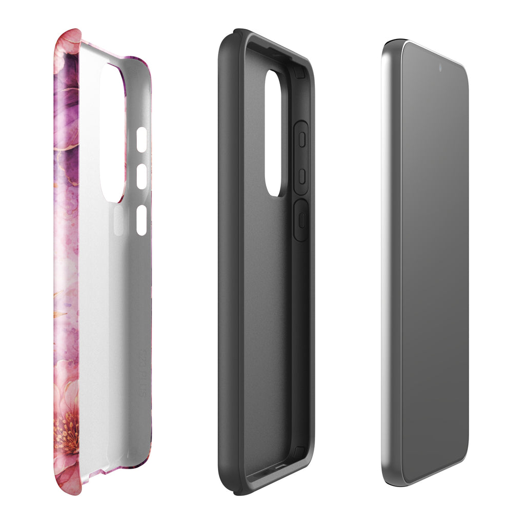 Pink Watercolor Floral Tough Case for Samsung Galaxy S23 Plus
