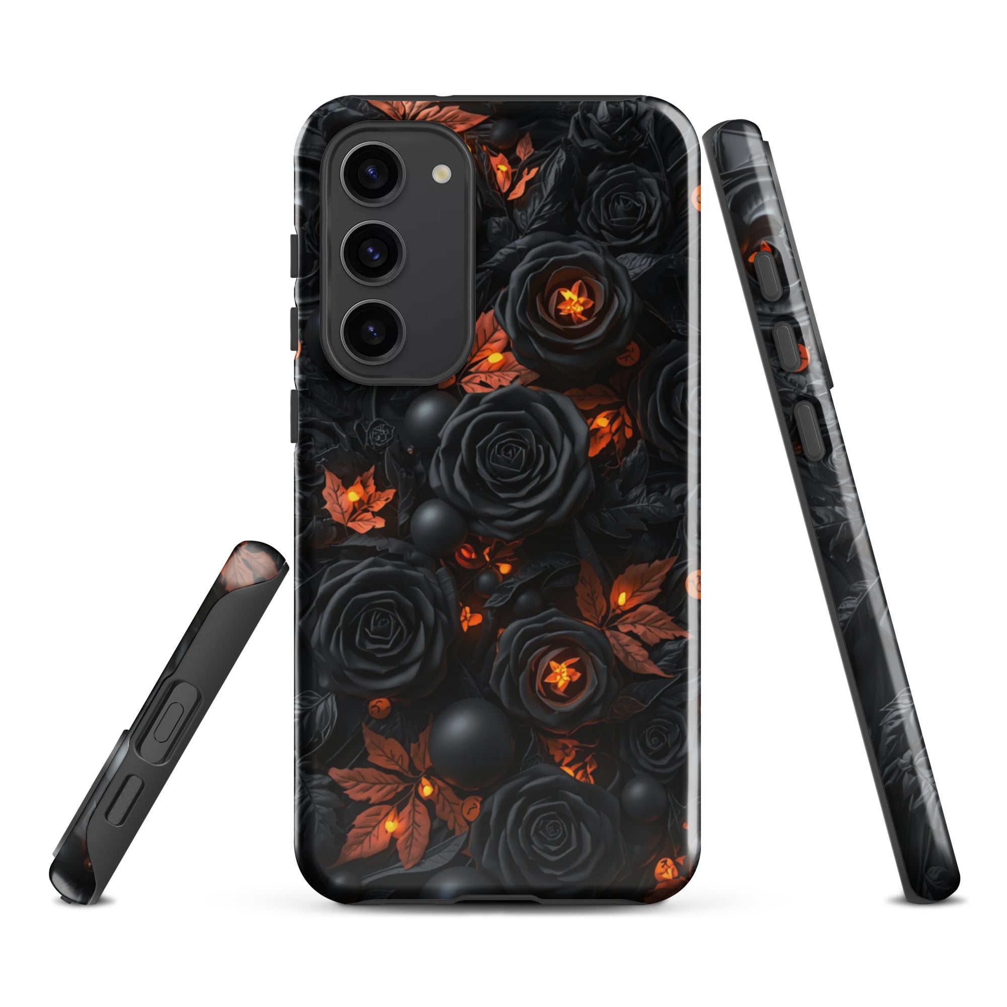 Dark Floral Glow Tough Case for Samsung Galaxy S23 Plus