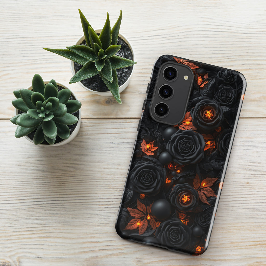 Dark Floral Glow Tough Case for Samsung Galaxy S23 Plus