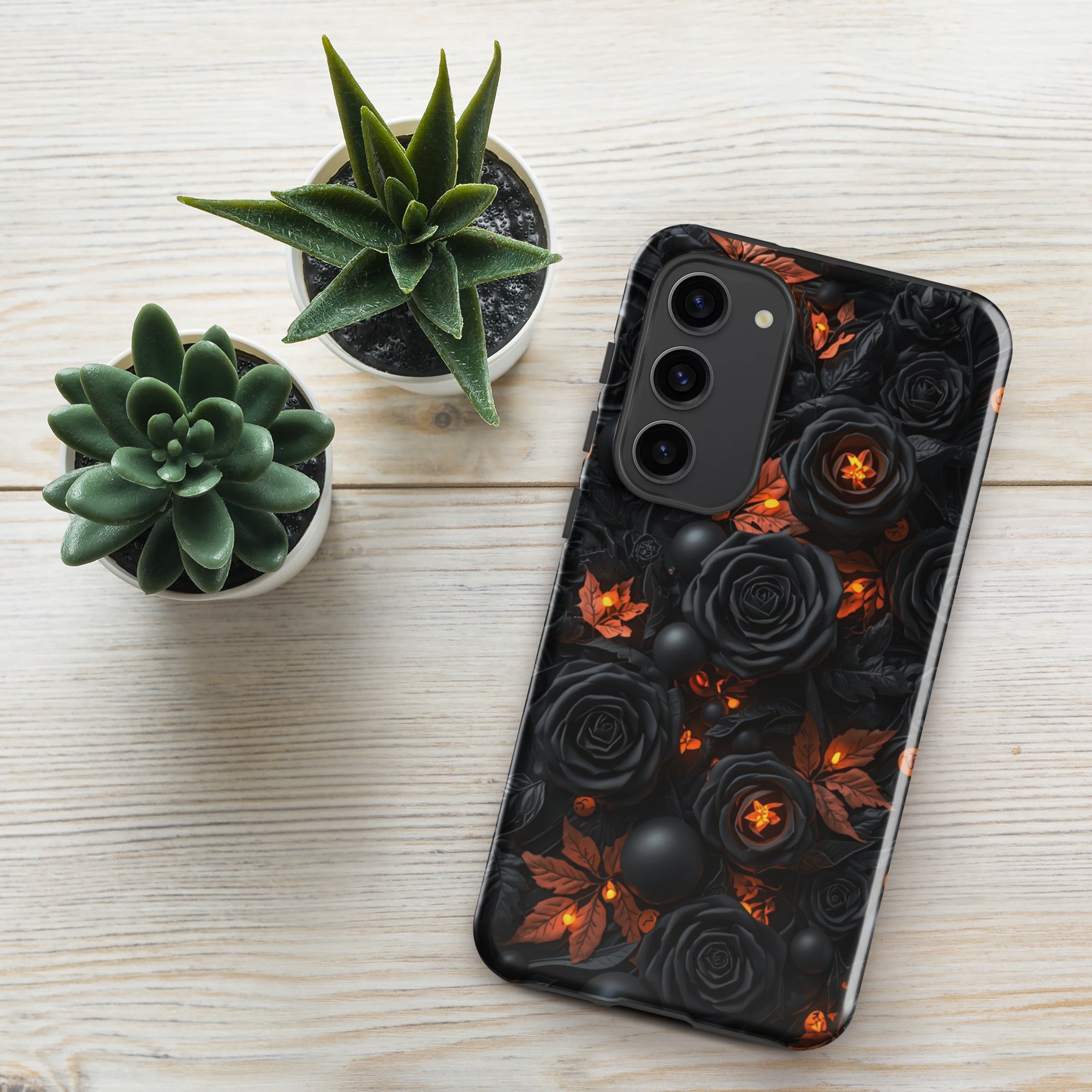 Dark Floral Glow Tough Case for Samsung Galaxy S23 Plus