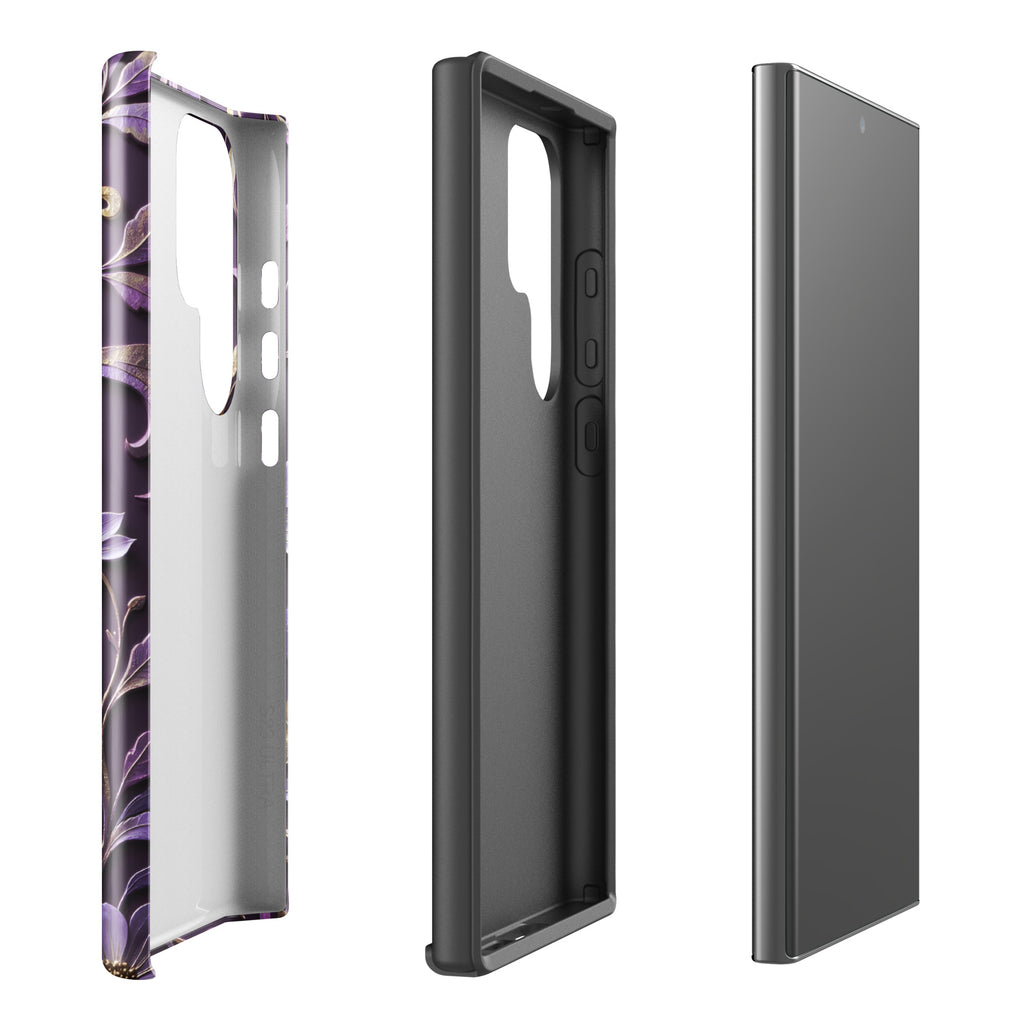 Royal Violet Filigree Tough Case for Samsung Galaxy S23 Ultra – Dual Layer Protective Phone Case (Glossy or Matte)