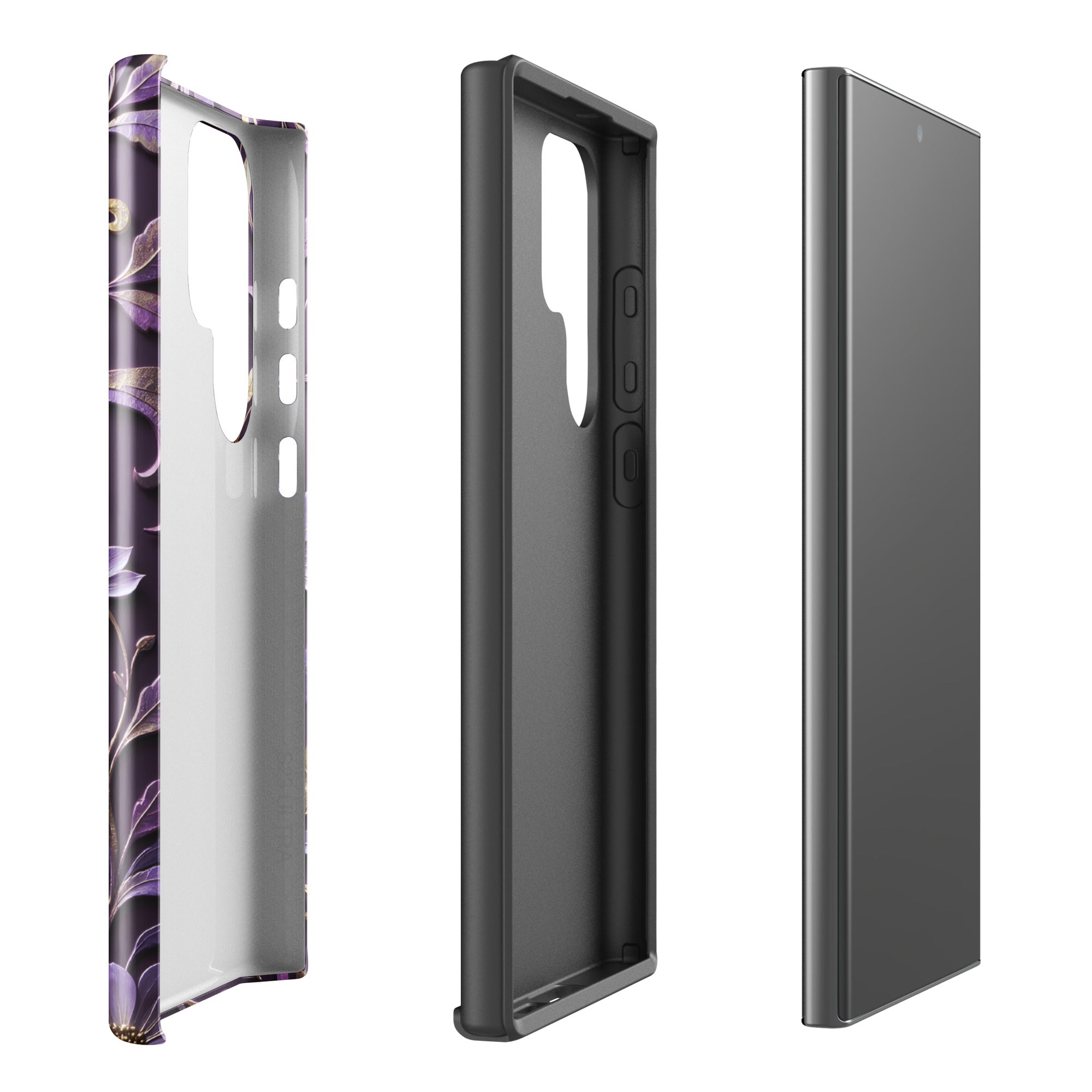 Royal Violet Filigree Tough Case for Samsung Galaxy S23 Ultra – Dual Layer Protective Phone Case (Glossy or Matte)