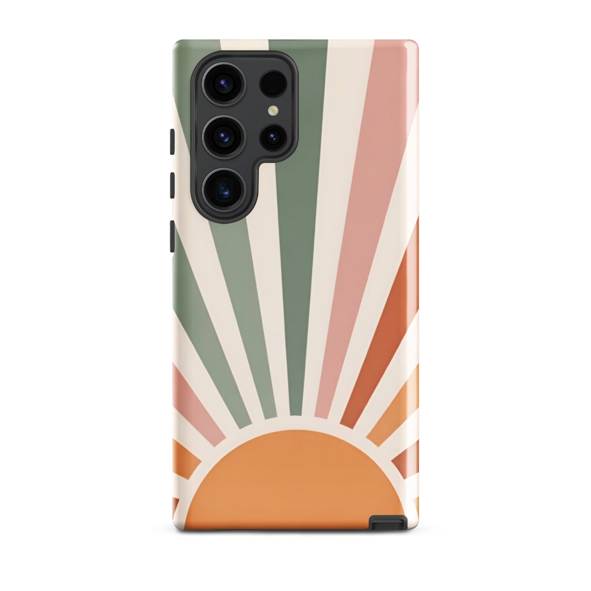 Retro Sunrise Tough Case for Samsung Galaxy S22 Ultra – Dual Layer Protective Phone Case (Glossy or Matte)