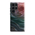 Elegant Rose Marble Tough Case for Samsung Galaxy S23 Ultra – Dual Layer Protective Phone Case (Glossy or Matte)