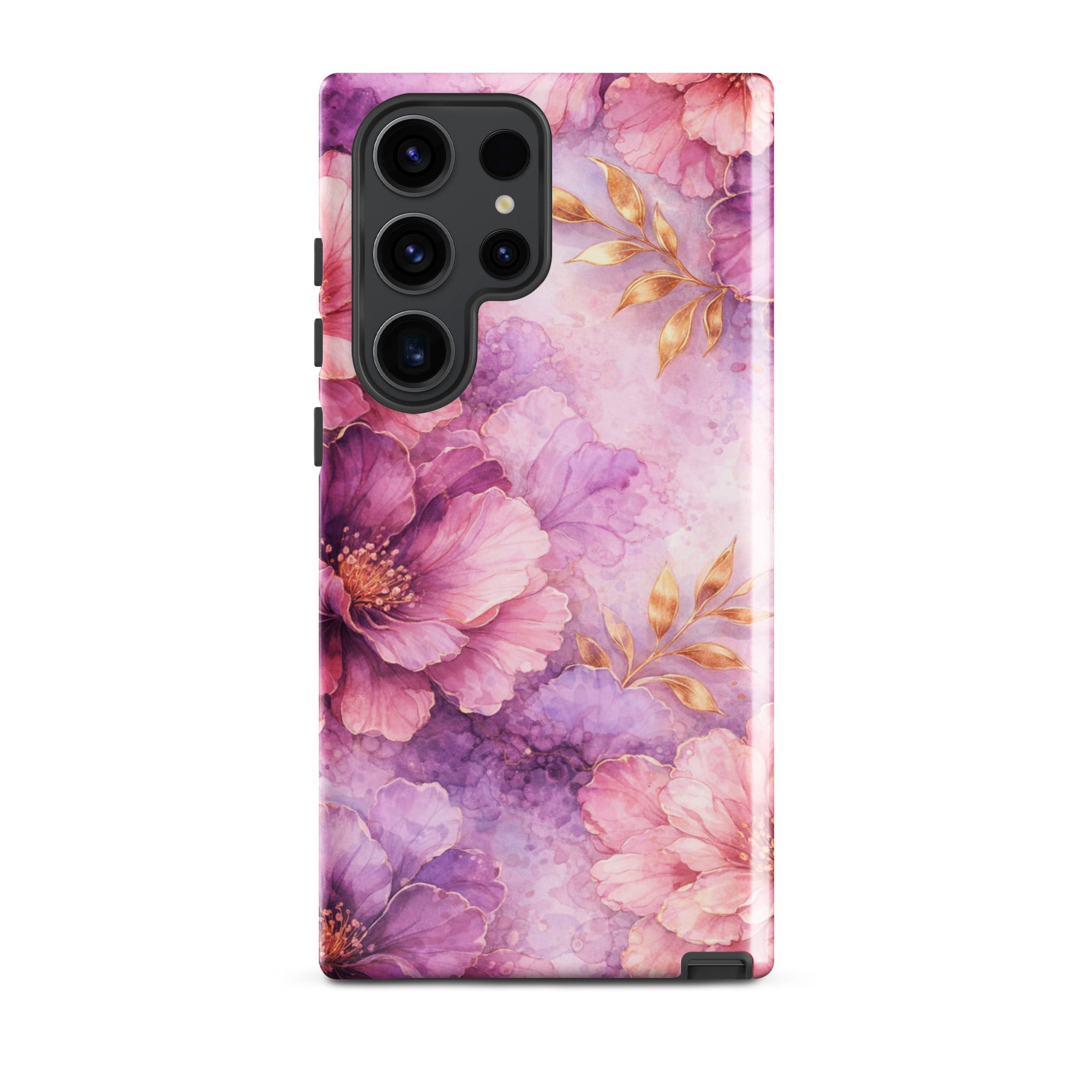 Pink Watercolor Floral Tough Case for Samsung Galaxy S23 Ultra