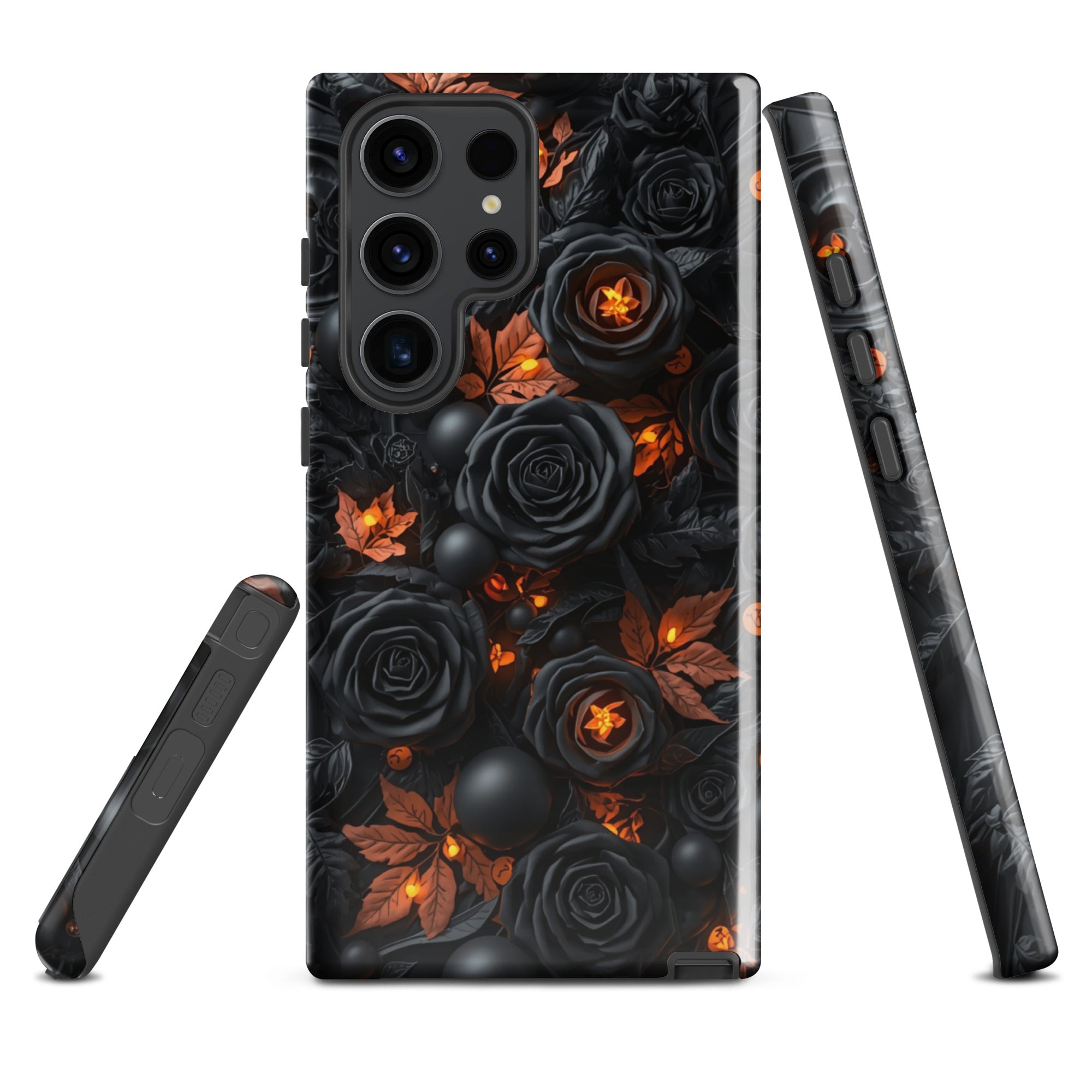 Dark Floral Glow Tough Case for Samsung Galaxy S23 Ultra