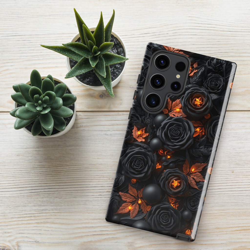 Dark Floral Glow Tough Case for Samsung Galaxy S23 Ultra