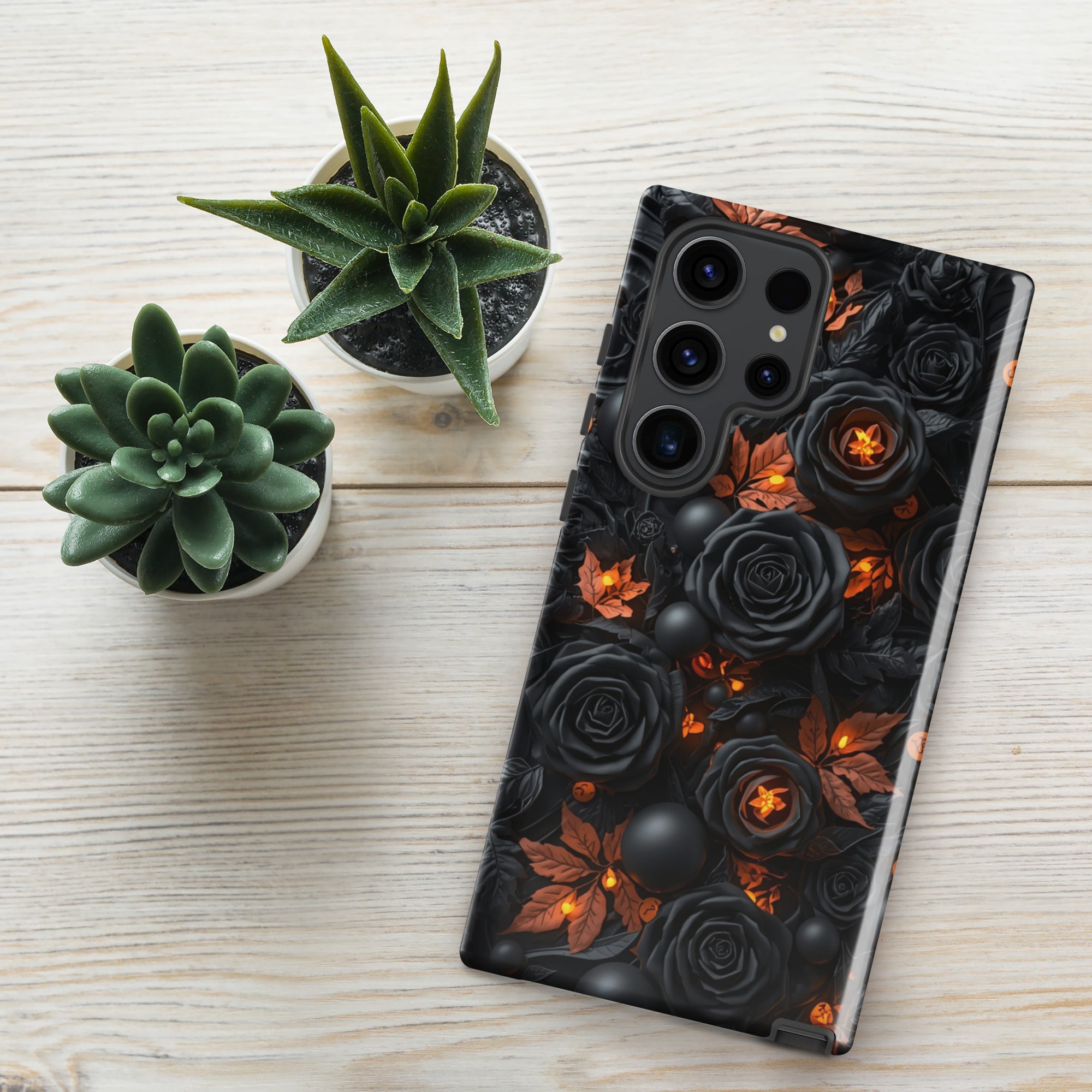 Dark Floral Glow Tough Case for Samsung Galaxy S23 Ultra