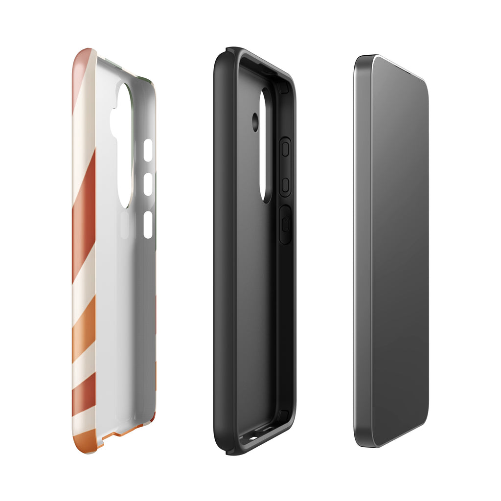 Retro Sunrise Tough Case for Samsung Galaxy S24 – Dual Layer Protective Phone Case (Glossy or Matte)