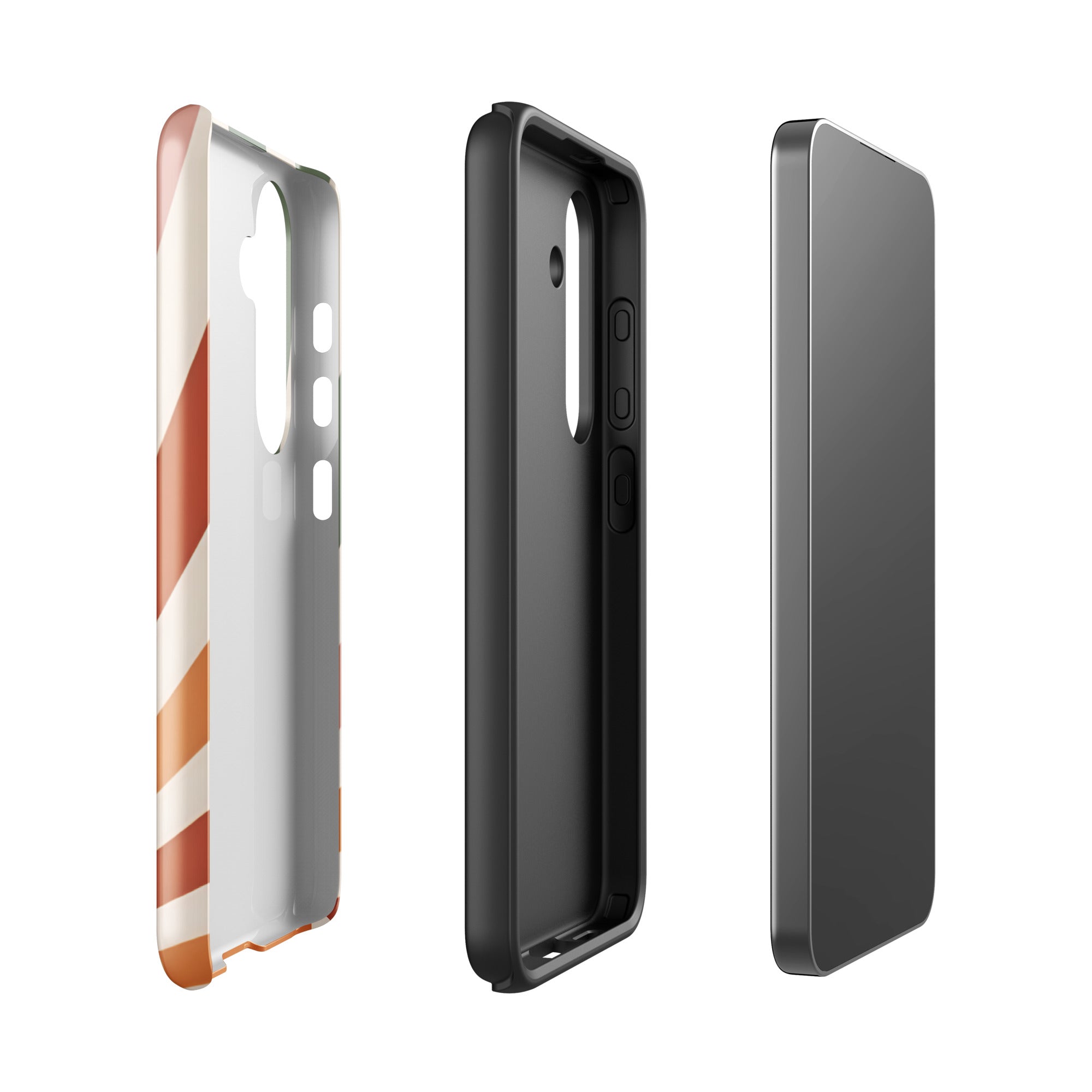 Retro Sunrise Tough Case for Samsung Galaxy S24 – Dual Layer Protective Phone Case (Glossy or Matte)