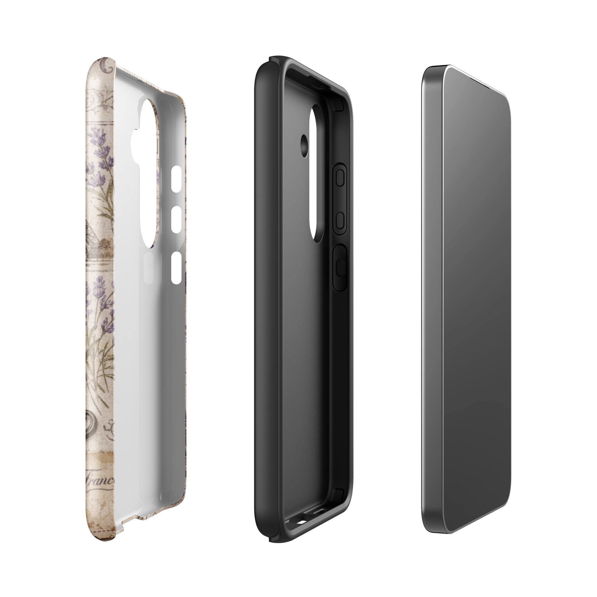 Vintage Paris Lavender Tough Case for Samsung Galaxy S24 – Dual Layer Protective Phone Case (Glossy or Matte)