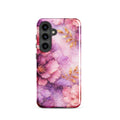 Pink Watercolor Floral Tough Case for Samsung Galaxy S24