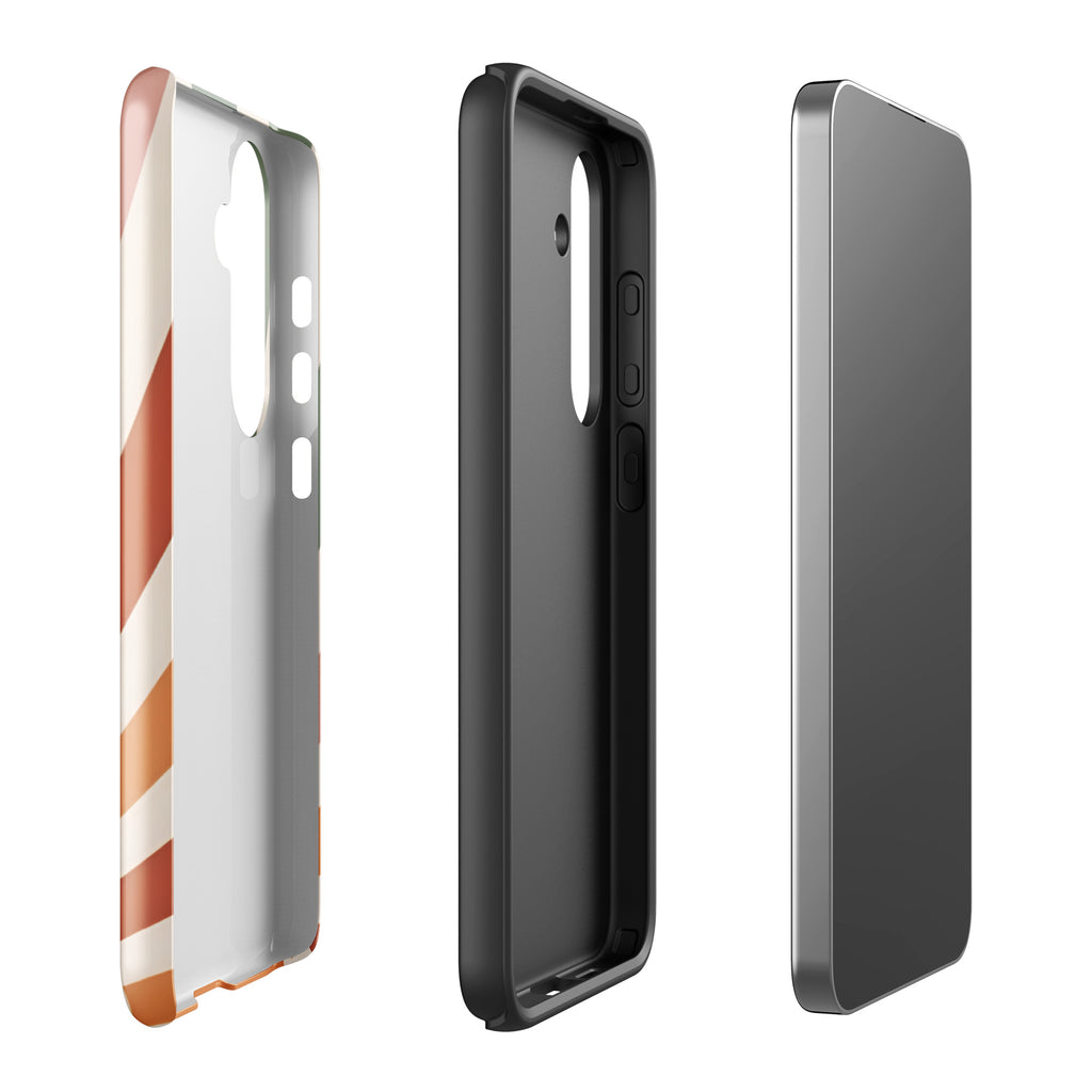 Retro Sunrise Tough Case for Samsung Galaxy S24 Plus – Dual Layer Protective Phone Case (Glossy or Matte)