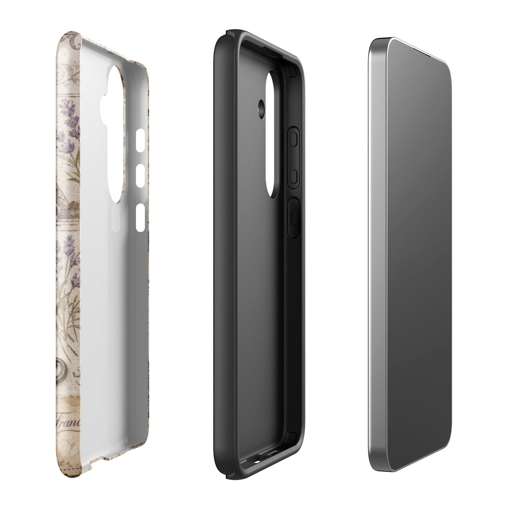 Vintage Paris Lavender Tough Case for Samsung Galaxy S24 Plus – Dual Layer Protective Phone Case (Glossy or Matte)