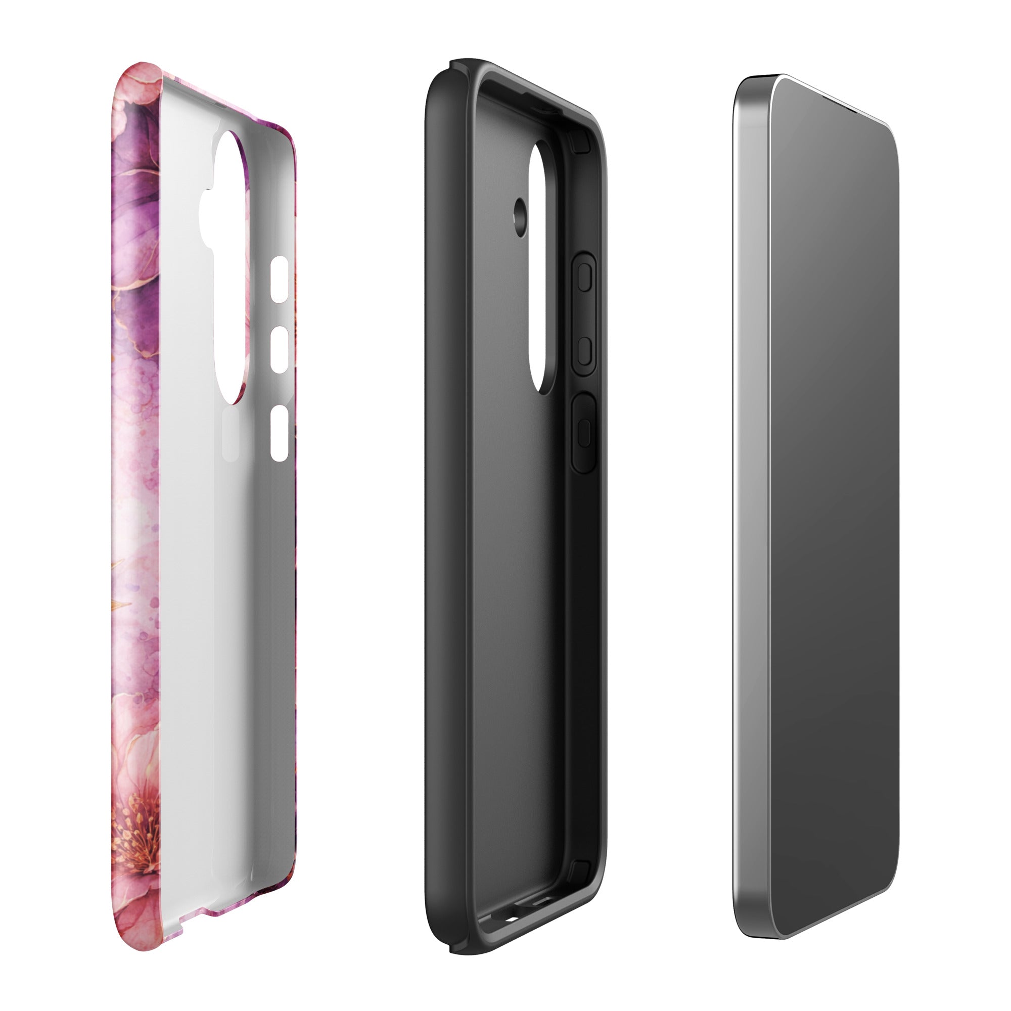 Pink Watercolor Floral Tough Case for Samsung Galaxy S24 Plus