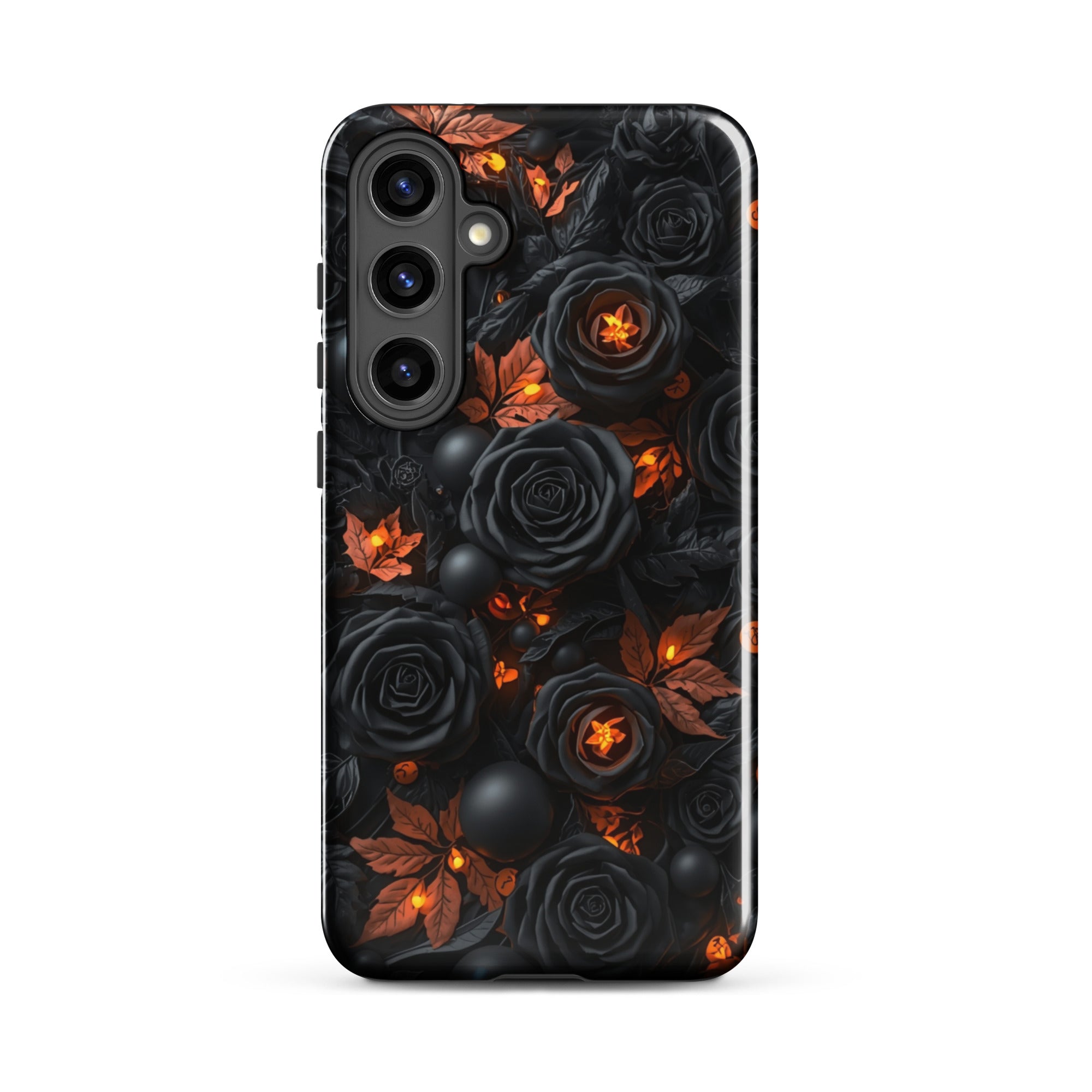 Dark Floral Glow Tough Case for Samsung Galaxy S24 Plus