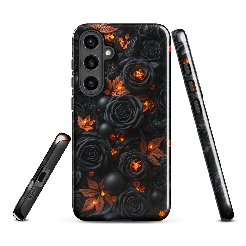 Dark Floral Glow Tough Case for Samsung Galaxy S24 Plus