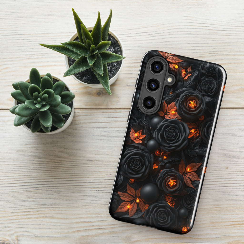 Dark Floral Glow Tough Case for Samsung Galaxy S24 Plus