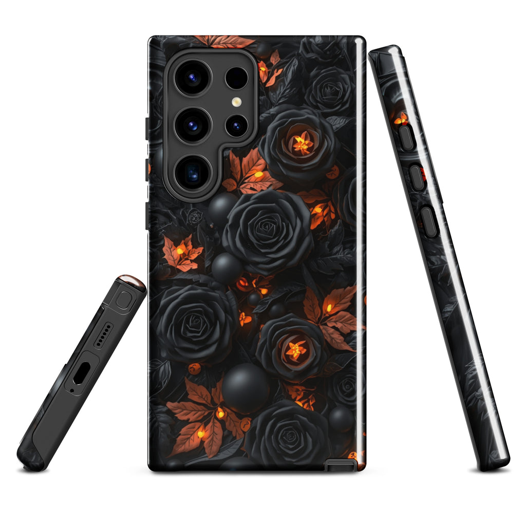 Dark Floral Glow Tough Case for Samsung Galaxy S24 Ultra