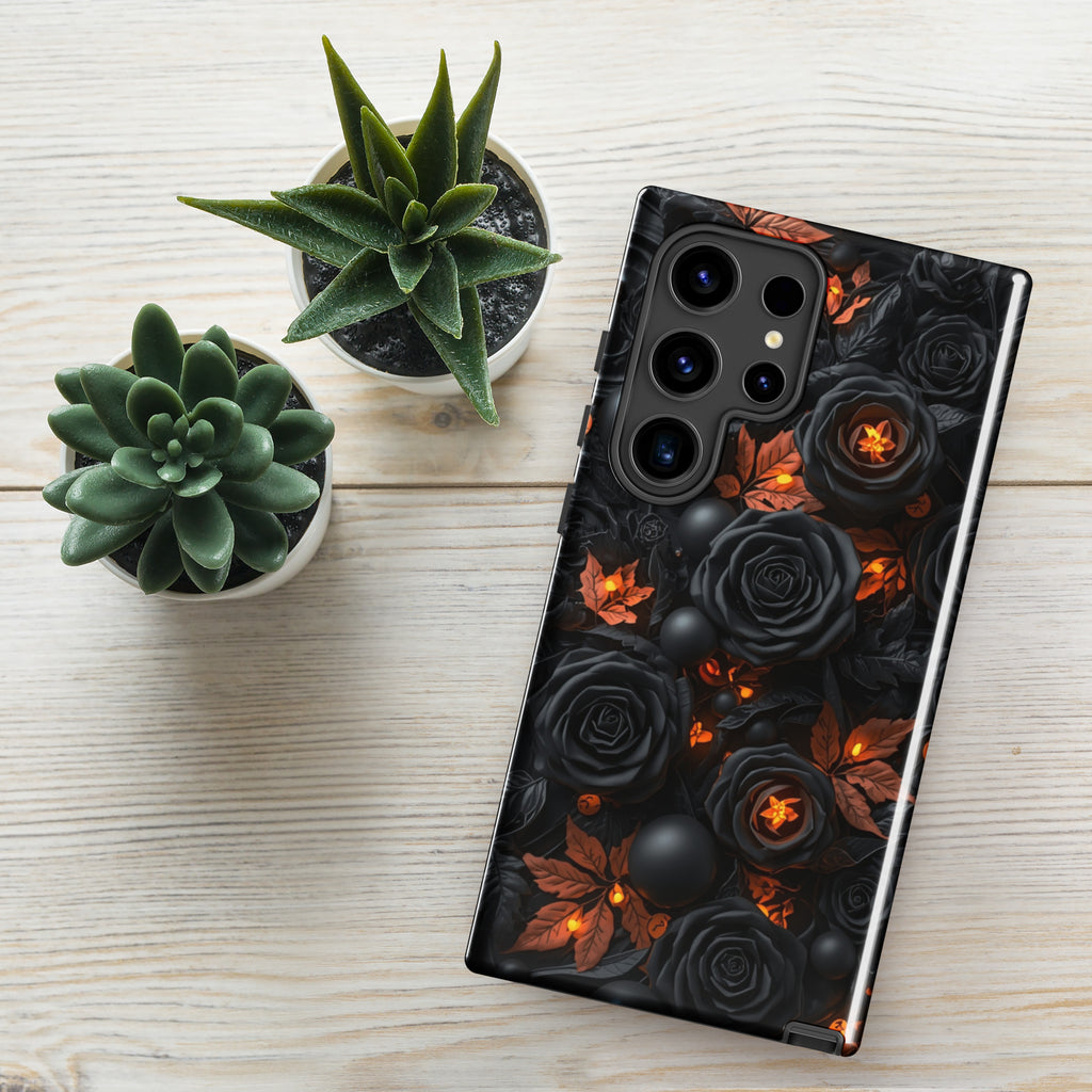 Dark Floral Glow Tough Case for Samsung Galaxy S24 Ultra