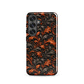 Burnt Orange Filigree Tough Case for Samsung Galaxy S25 – Dual Layer Protective Phone Case (Glossy or Matte)
