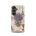 Vintage Paris Lavender Tough Case for Samsung Galaxy S25 – Dual Layer Protective Phone Case (Glossy or Matte)