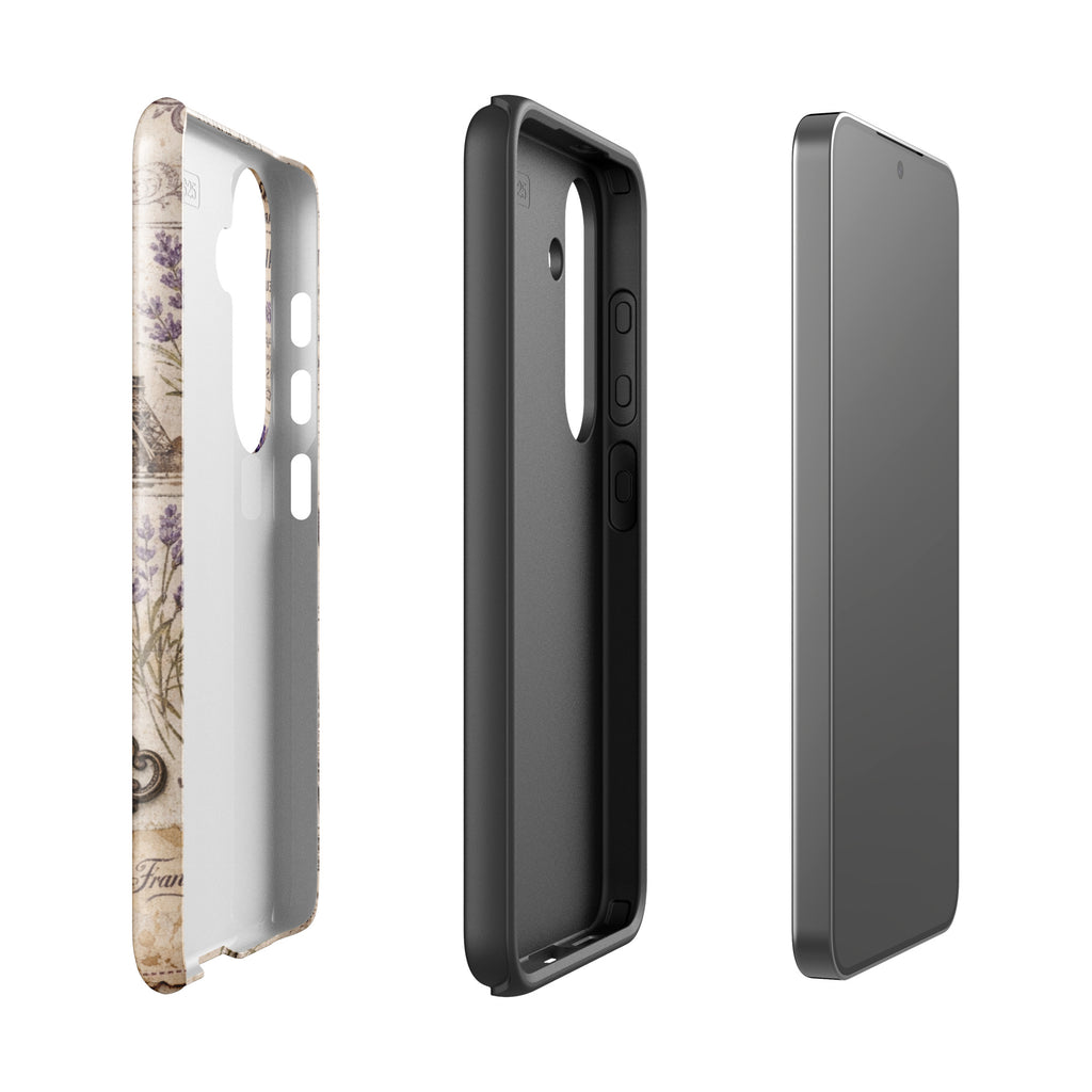 Vintage Paris Lavender Tough Case for Samsung Galaxy S26 – Dual Layer Protective Phone Case (Glossy or Matte)