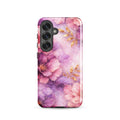 Pink Watercolor Floral Tough Case for Samsung Galaxy S25