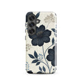 Elegant Blue Floral Tough Case for Samsung Galaxy S25
