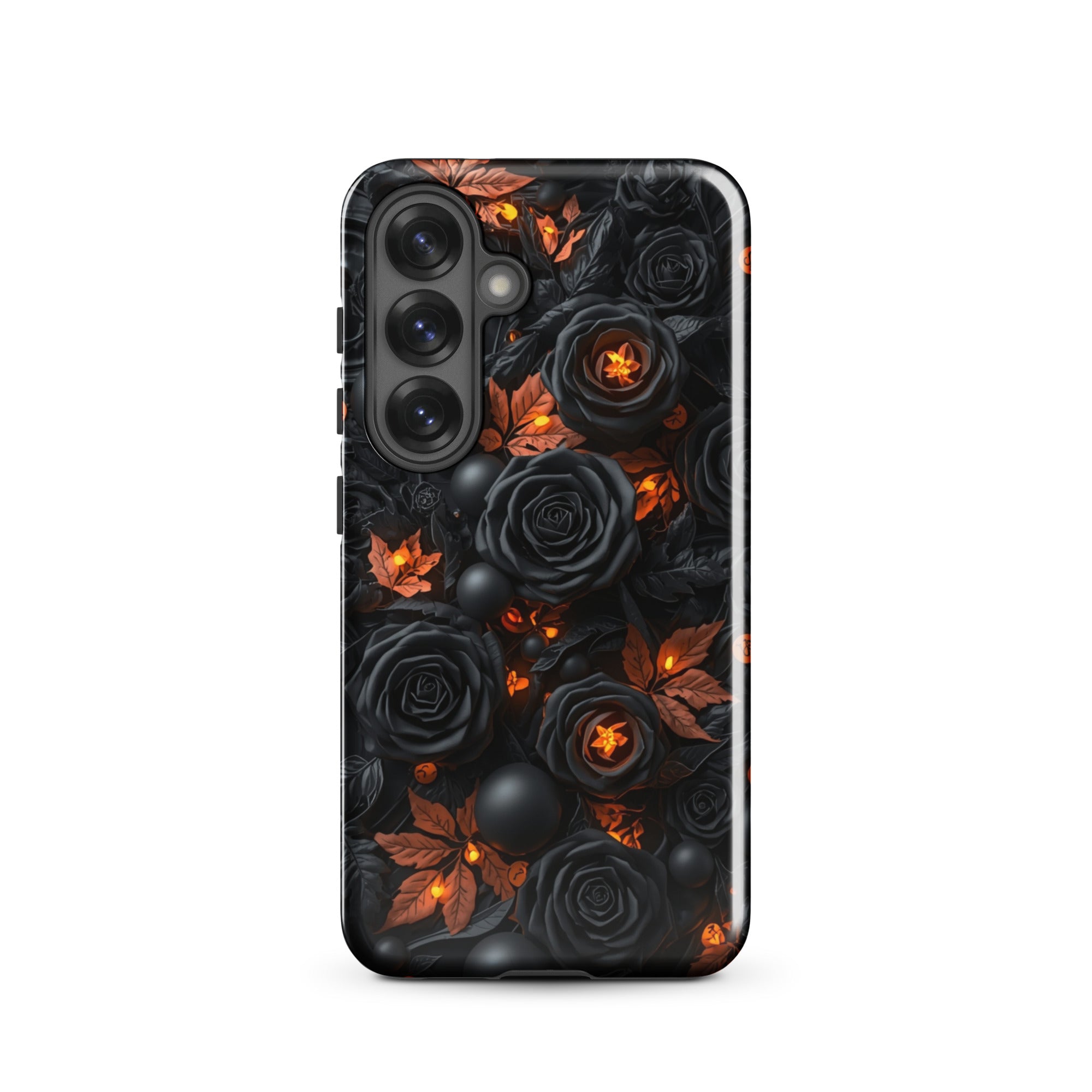 Dark Floral Glow Tough Case for Samsung Galaxy S25