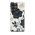 Elegant Blue Floral Tough Case for Samsung Galaxy S25 Ultra
