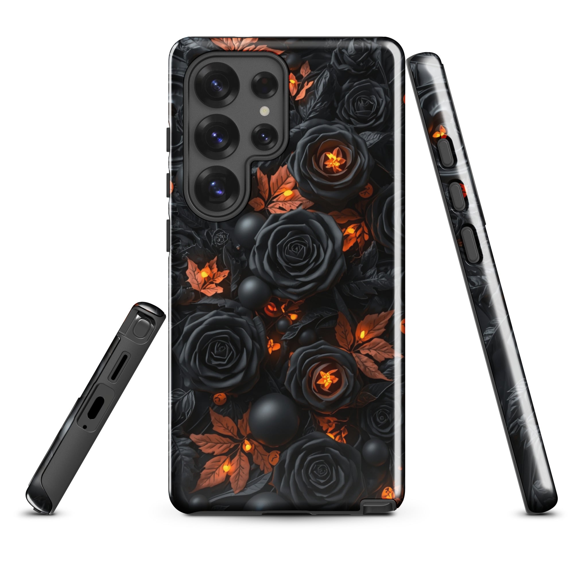 Dark Floral Glow Tough Case for Samsung Galaxy S25 Ultra