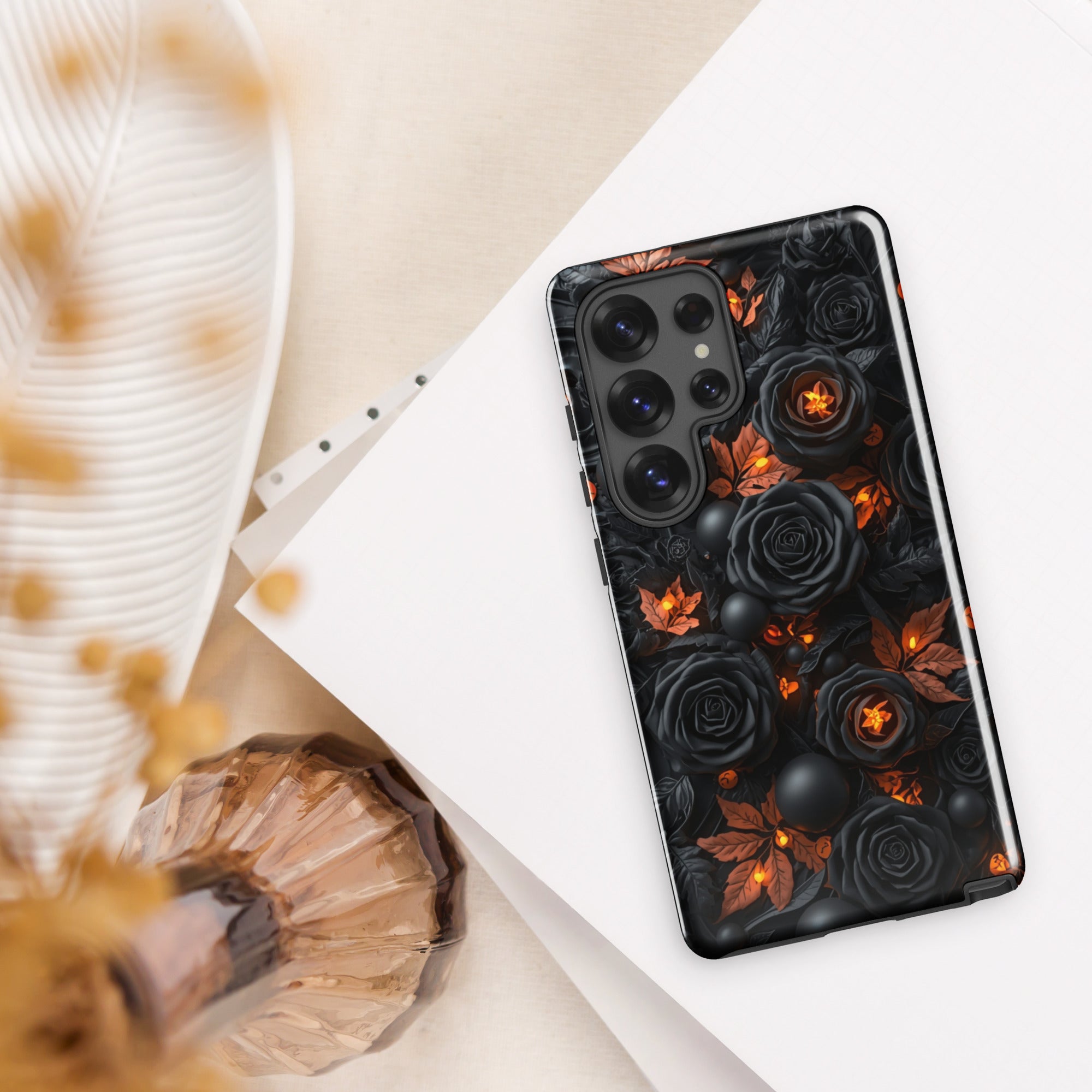 Dark Floral Glow Tough Case for Samsung Galaxy S25 Ultra
