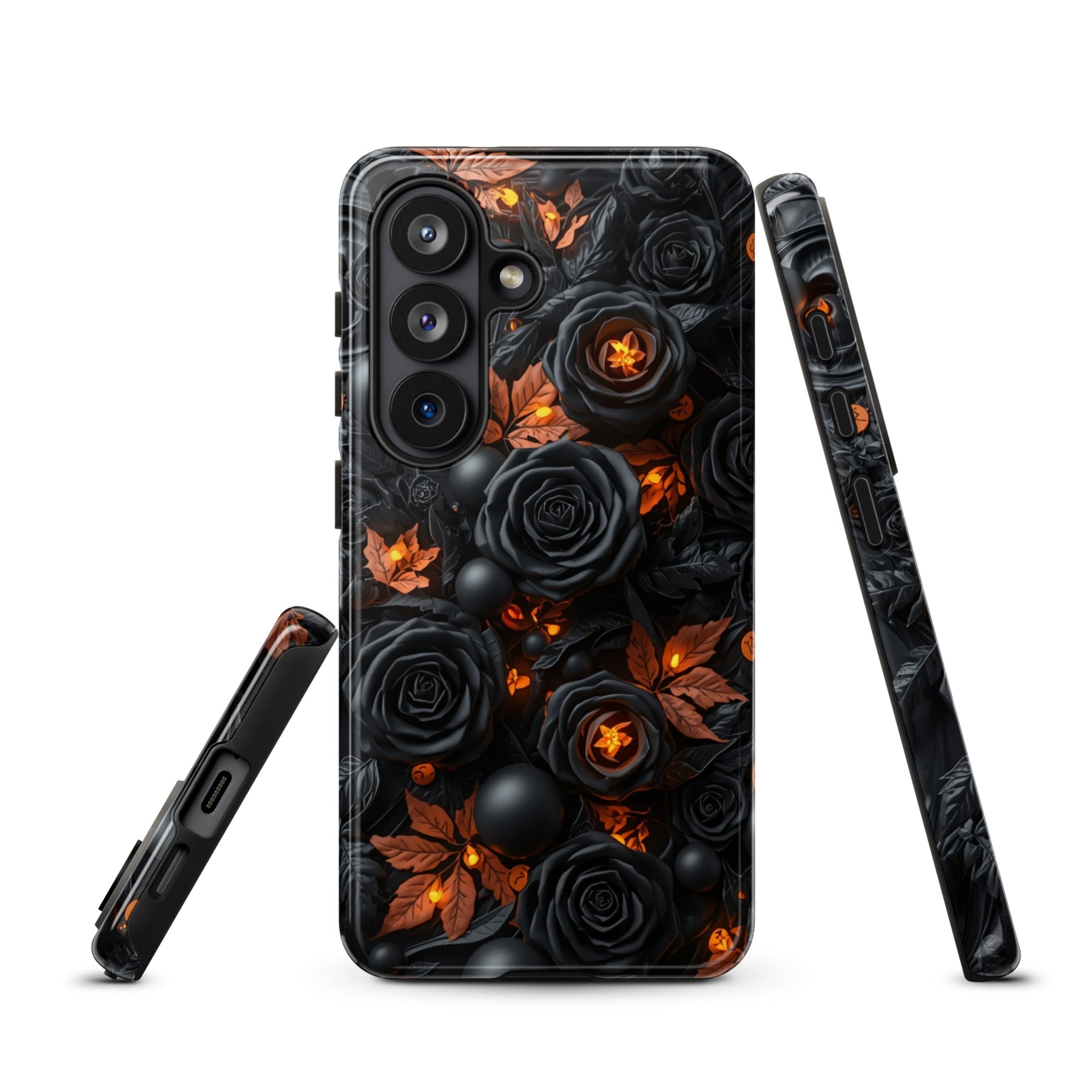 Dark Floral Glow Tough Case for Samsung Galaxy S26