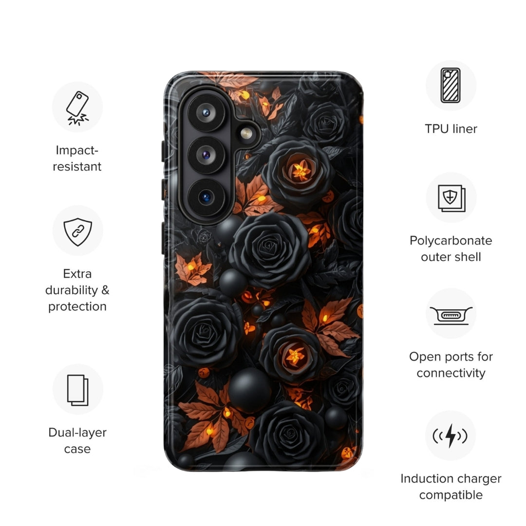 Dark Floral Glow Tough Case for Samsung Galaxy S26