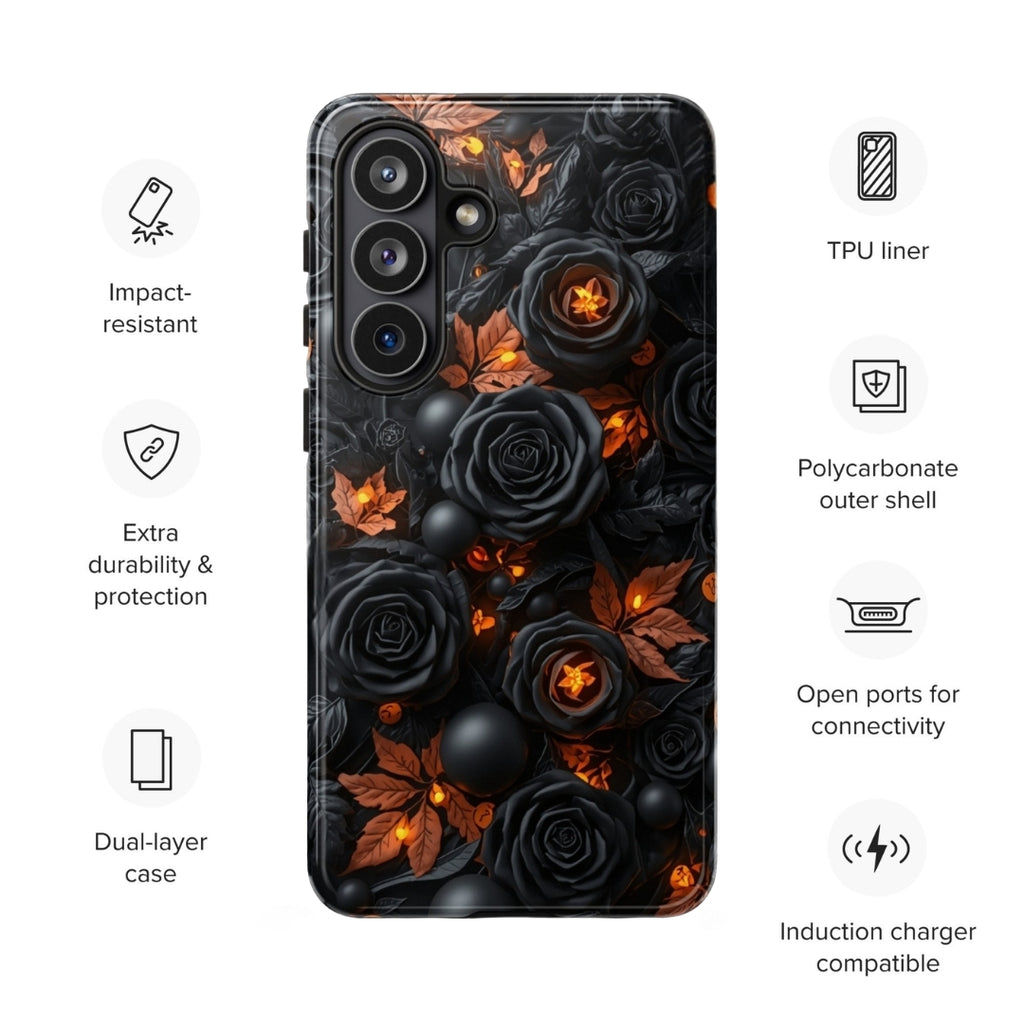 Dark Floral Glow Tough Case for Samsung Galaxy S26 Plus