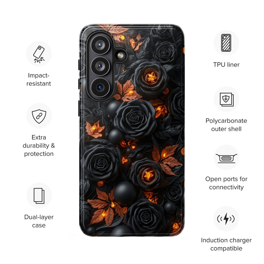 Dark Floral Glow Tough Case for Samsung Galaxy S26 Plus