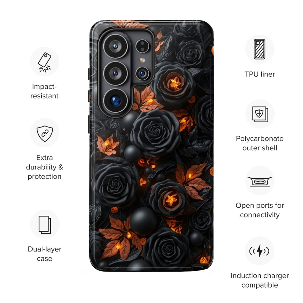 Dark Floral Glow Tough Case for Samsung Galaxy S26 Ultra