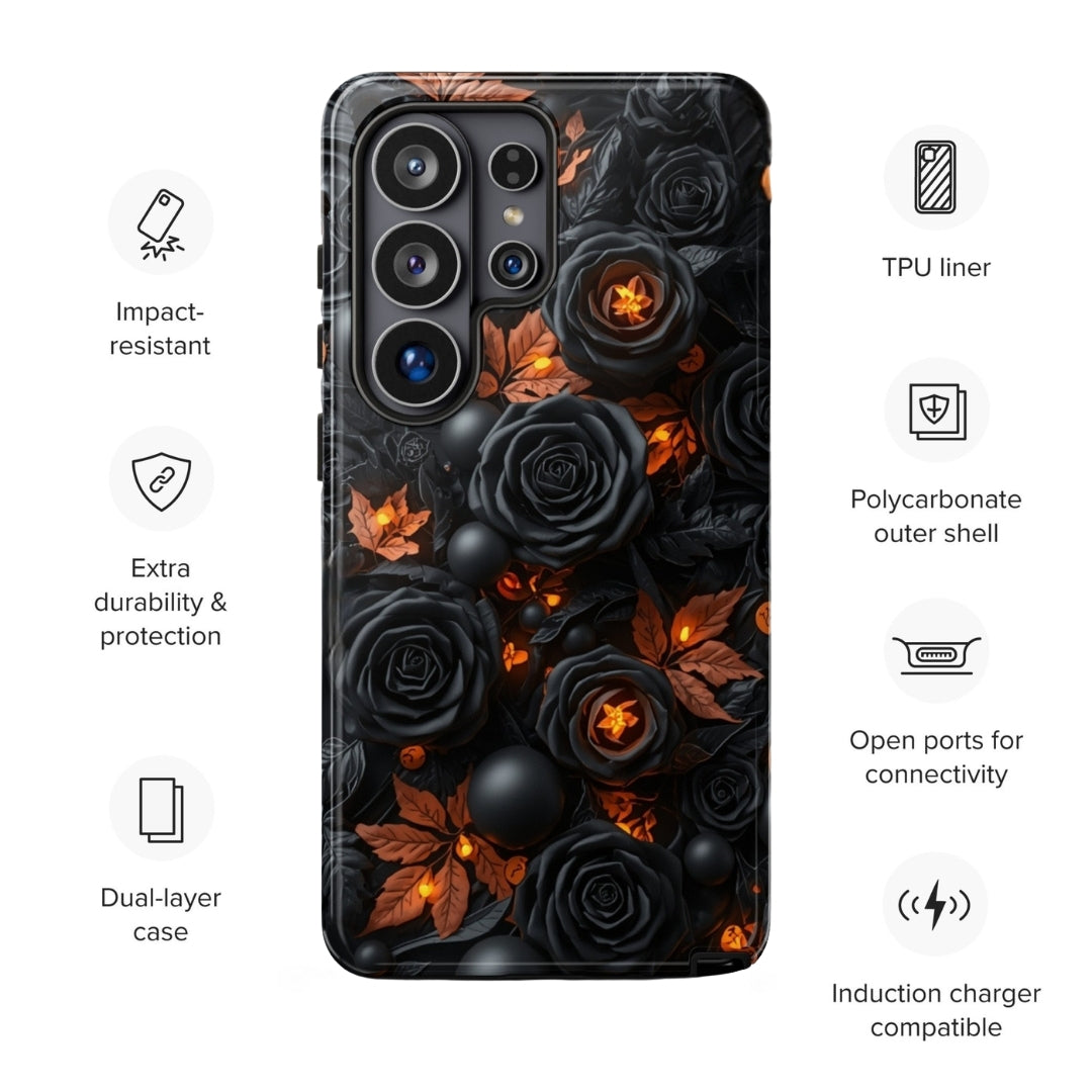 Dark Floral Glow Tough Case for Samsung Galaxy S26 Ultra